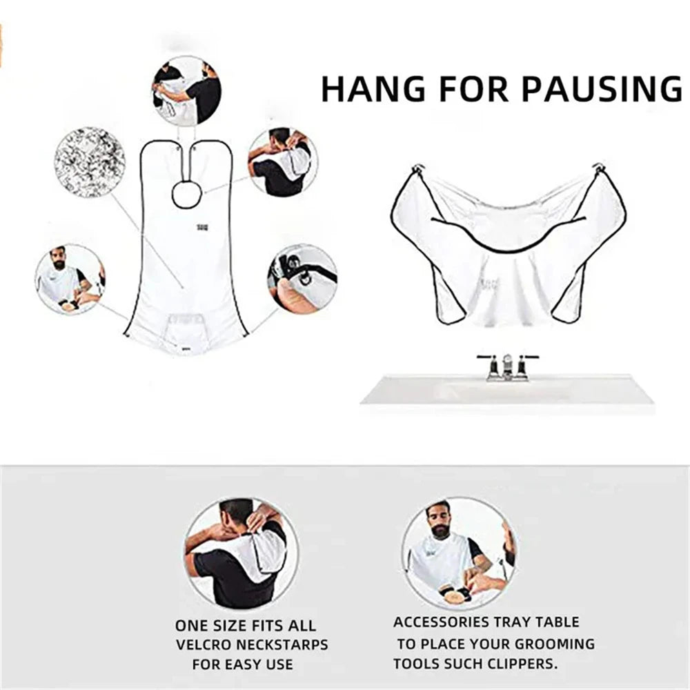 New Beard Apron Shaving Apron Care Clean Hair Face Shaved Apron With Suction Cup Set Cleaning Hairdresser Organizer Gift for Man