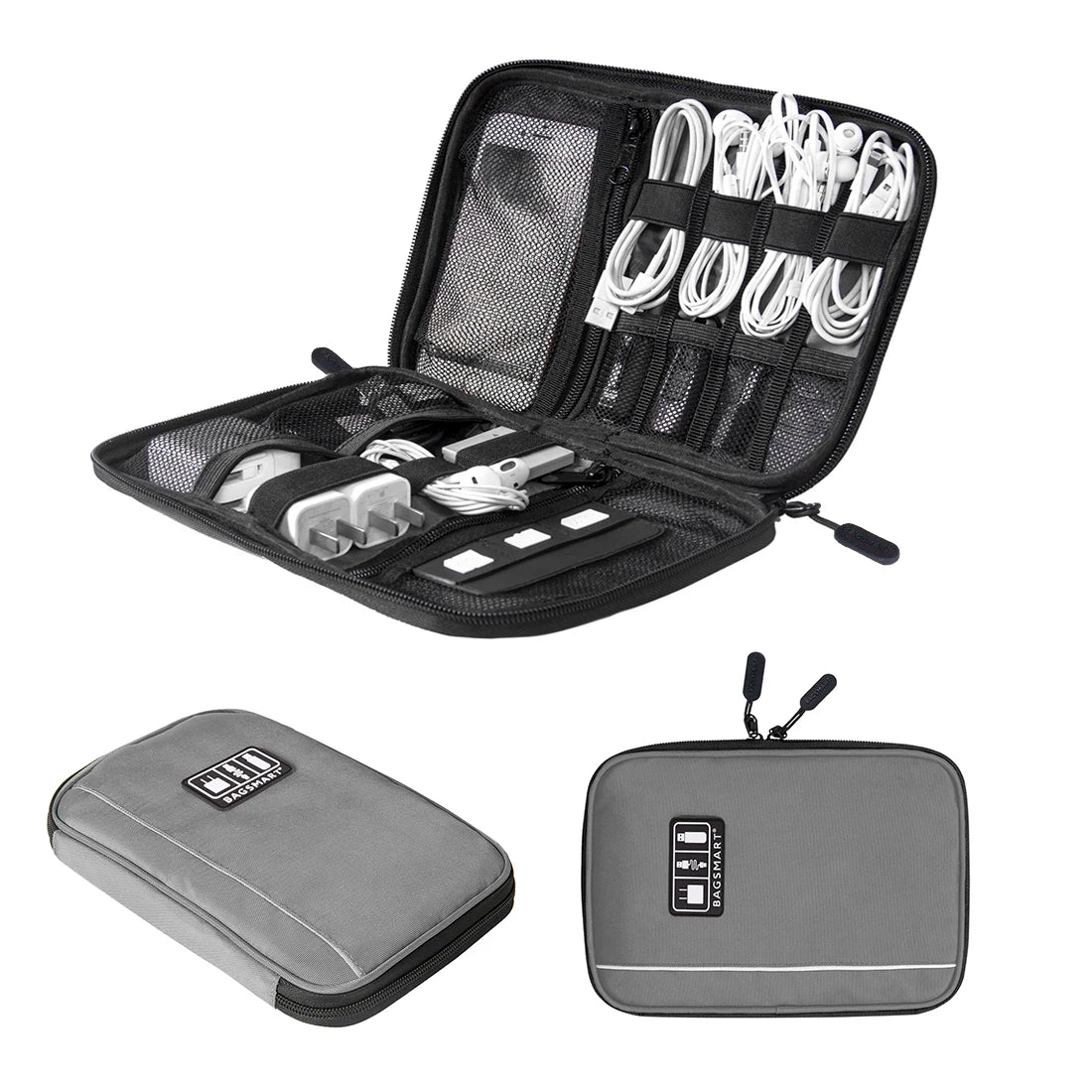 BAGSMART Electronics Organizer Travel Case Cable Organizer Bag for Travel Essentials Tech Organizer for Phone Power Bank SD Card