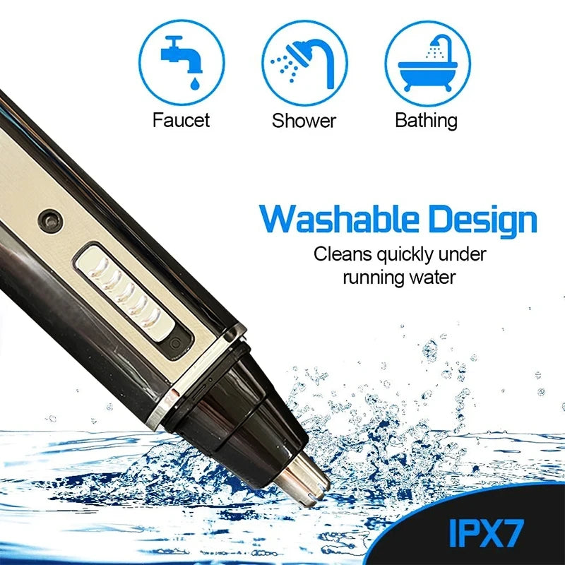 Rechargeable 4in1 Multifunctional Trimmer for Men Painless Nose Ear Eyebrow Beard Hair Removal with LED Light Cordles