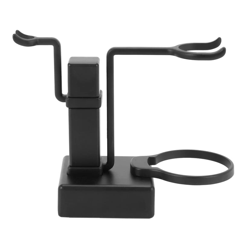 Bathroom Barber Men Metal Shaving Rack Stand Set - Shave Brush Holder Shelf + Soap Mug Cup Bowl Black