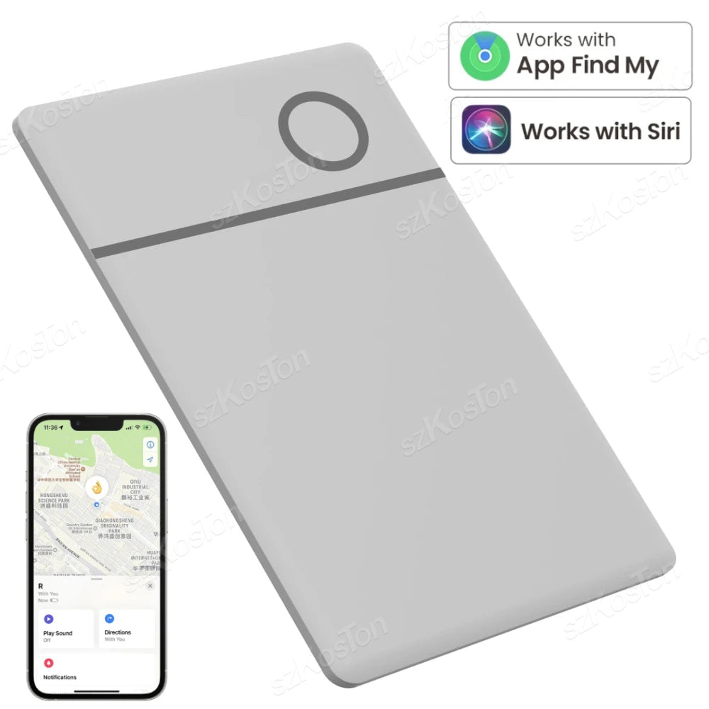 Smart GPS Card Tracker Work with IOS Find My APP Anti Lost Item Locator for iPhone Luggage Bag Key Finder Bluetooth-compatible