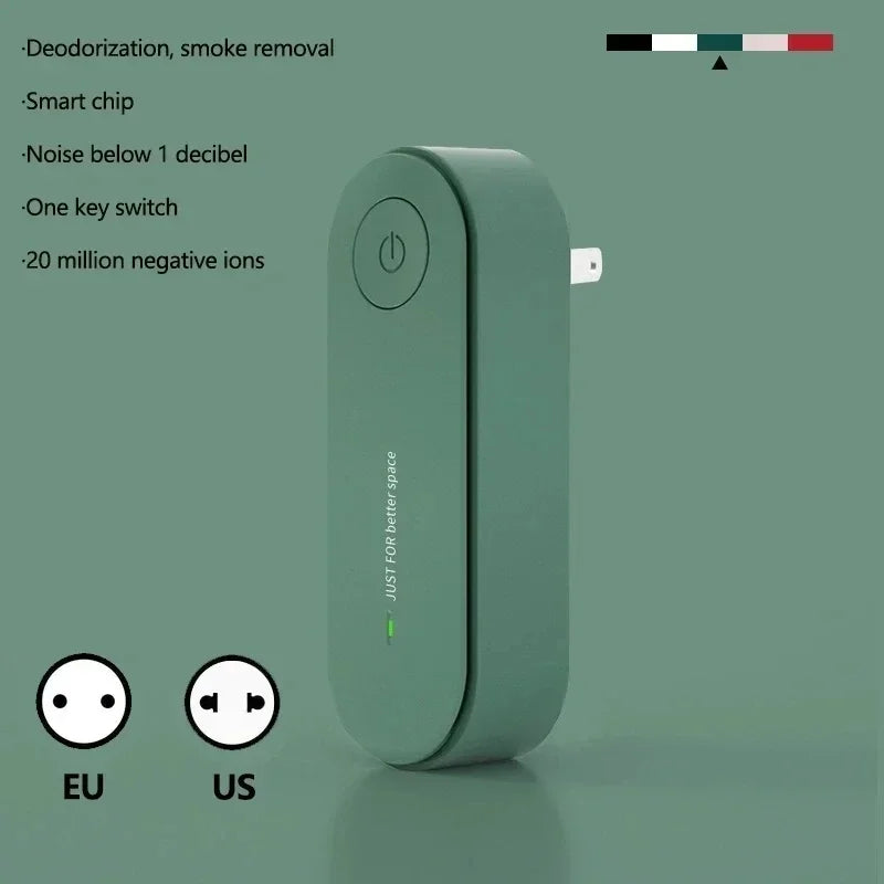 New Portable Air Purifier Anion Air Purification Air Freshener Ionizer Cleaner Dust Cigarette Smoke Remover Toilet Pet Deodor