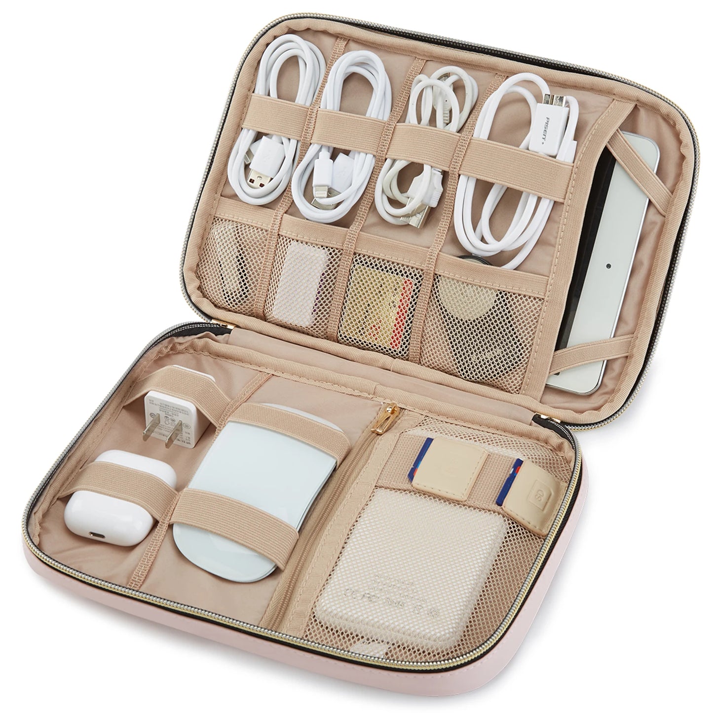 BAGSMART Waterproof Electronic Organizer Travel portable Cable Clip Case Box Electronic Accessories Cables Digital Storage Bag