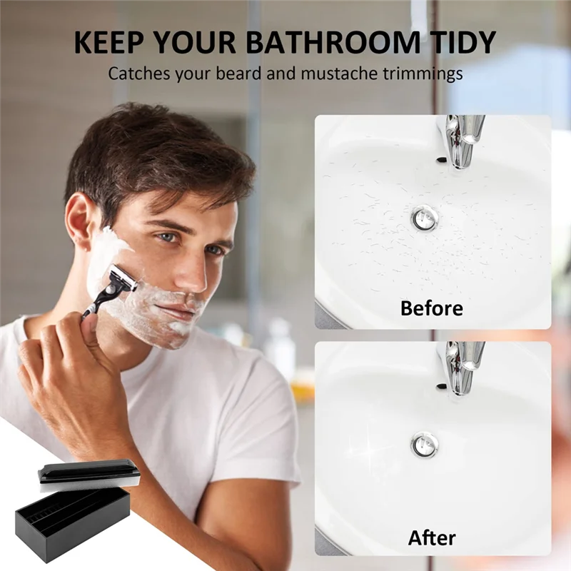 Beard Cleaning and Holder Set Cleaning Tool, 1Beard Cleaning and 1 Cleaning Bar Holder, for Men Bathroom Sink Shaving