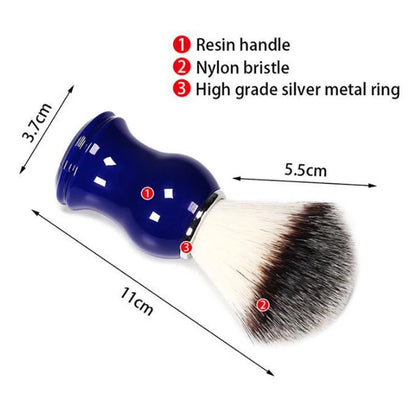 3-piece set of nylon hair shaving brush, foam brush, soap, foaming bowl, iron alloy stand