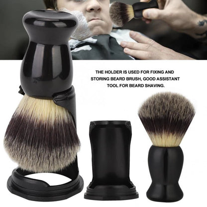 Soft Boar Bristle Wood Beard Brush Hairdresser Shaving Tool Men Mustache Comb Kit Shaving Stand Holder Set