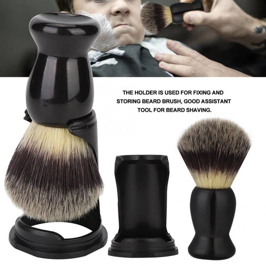 Soft Boar Bristle Wood Beard Brush Hairdresser Shaving Tool Men Mustache Comb Kit Shaving Stand Holder Set