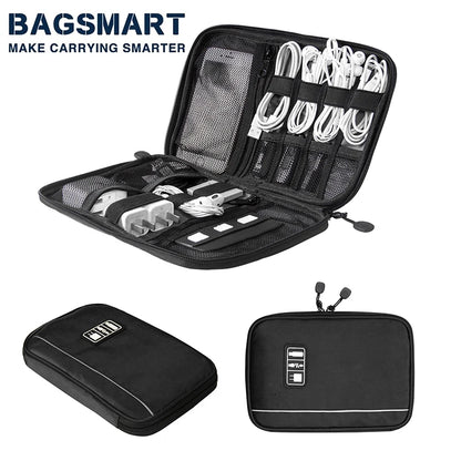 BAGSMART Electronics Organizer Travel Case Cable Organizer Bag for Travel Essentials Tech Organizer for Phone Power Bank SD Card