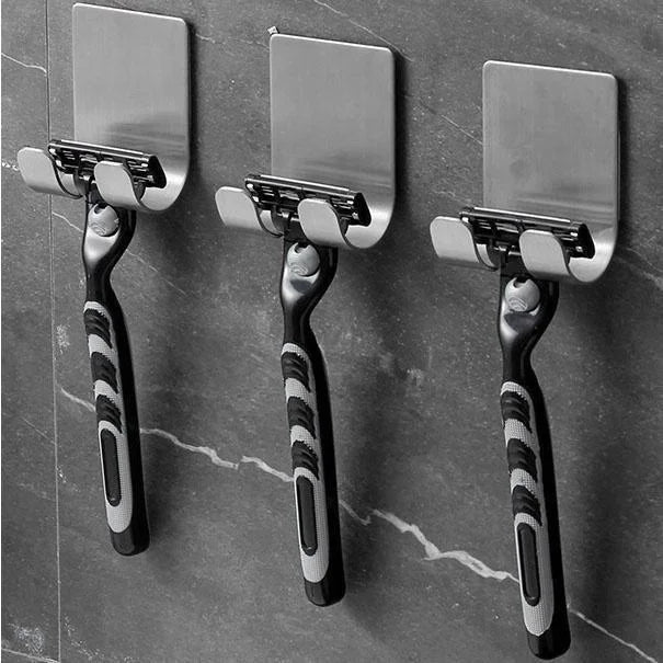 3pcs/set Razor Holder Men Shaving Shaver Razor Stand Shelf Shaving Razor Storage Rack Bathroom Hook Organizer