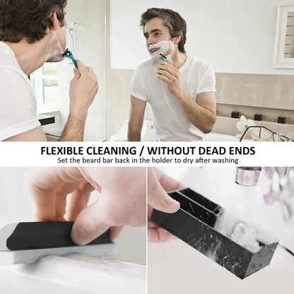 Beard Cleaning And Holder Set Cleaning Tool, 1Beard Cleaning And 1 Cleaning Bar Holder For Men Bathroom Sink Shaving Easy To Use