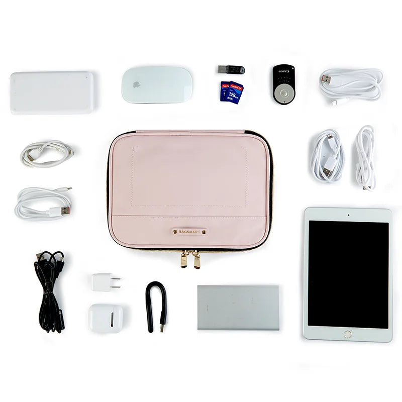 BAGSMART Waterproof Electronic Organizer Travel portable Cable Clip Case Box Electronic Accessories Cables Digital Storage Bag