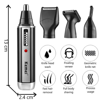 ‌Rechargeable 4in1 Multifunctional Trimmer for Men Painless Nose Ear Eyebrow Beard Hair Removal with LED Light Cordles