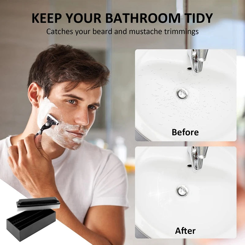 Beard Cleaning And Holder Set Cleaning Tool, 1Beard Cleaning And 1 Cleaning Bar Holder For Men Bathroom Sink Shaving Easy To Use