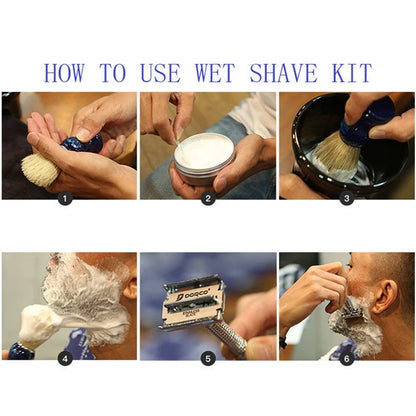3-piece set of nylon hair shaving brush, foam brush, soap, foaming bowl, iron alloy stand