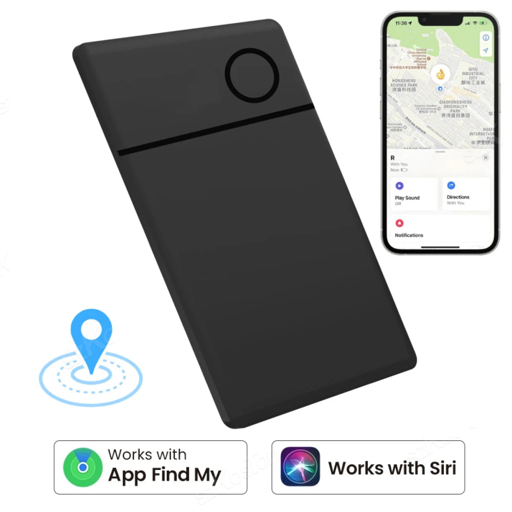 Smart GPS Card Tracker Work with IOS Find My APP Anti Lost Item Locator for iPhone Luggage Bag Key Finder Bluetooth-compatible