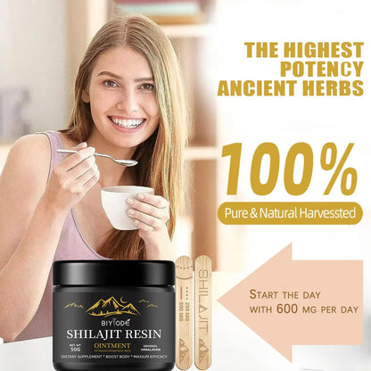 BIYODE 600MG Pure Himalayan Shilajit Resin With Spoon With 85+ Trace Minerals & Fulvic Acid Care Lab Fulvic Acid Tested