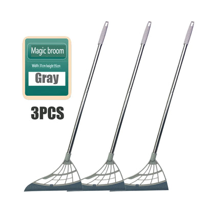 3PCS/Set Silicone Broom Floor Cleaning Shaving Pet Hair Broom Glass Wiper Water Sweeping Broom Household Cleaning Tools